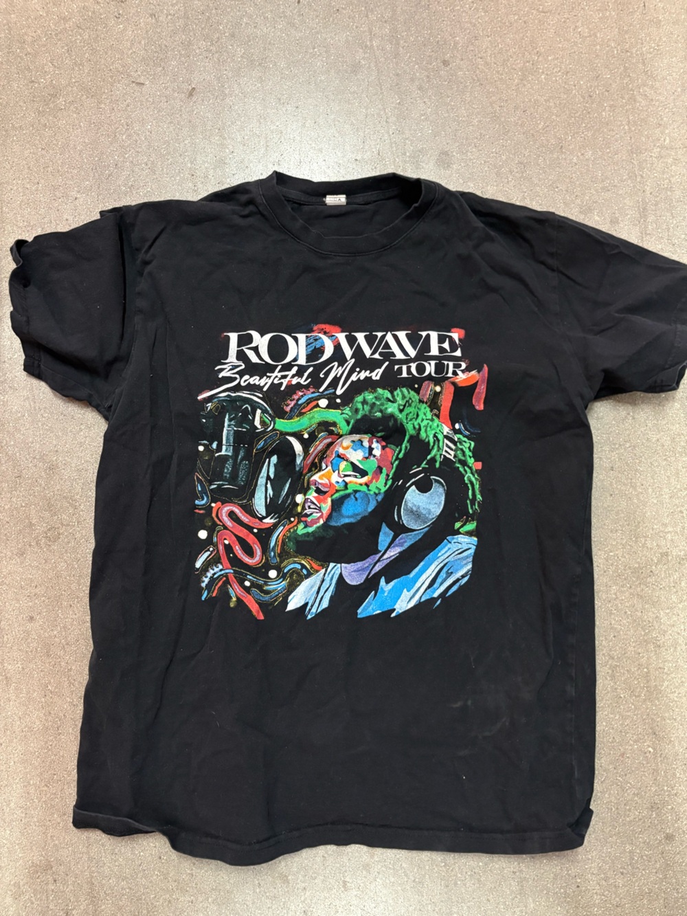 Rod Wave 'Beautiful Mind' Black Graphic Tour Tee